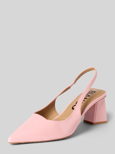 Produktfoto, Slingpumps mit Blockabsatz und Riemchen von BIANCO in Rosa, spitze Form, glatte Sohle, Absatz 8 cm, Schaftweite 5 cm