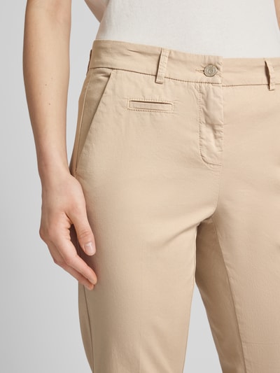 Cambio Slim fit broek met knoopsluiting, model 'STELLA' Camel - 3