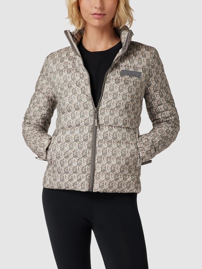 Guess Activewear Steppjacke mit Allover-Muster Modell 'EIREEN' Hellgrau 4