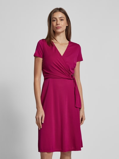 Lauren Ralph Lauren Knielange jurk met applicatie, model 'KARLEE' Fuchsia - 4