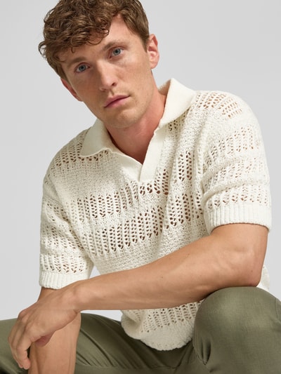 JAKE*S STUDIO MEN Poloshirt met ribboorden Offwhite - 3