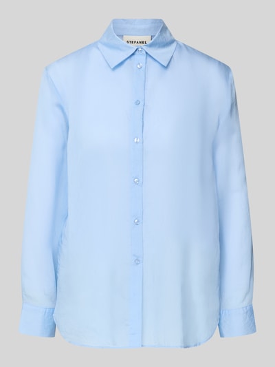 Stefanel relaxed fit overhemdblouse van lyocellmix Lichtblauw - 2