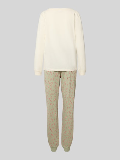 LASCANA Pyjama mit Statement-Print Hellgruen 3