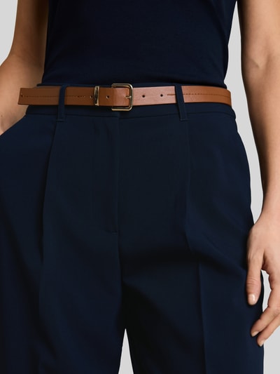 Tom Tailor Cropped Fit Hose aus Baumwoll-Lyocell-Mix mit Gürtel Marine 3