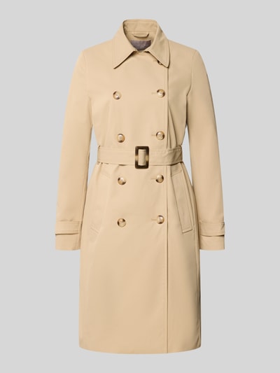 Produktfoto, Trenchcoat mit Ärmelriegeln von Christian Berg Woman Selection, beige, taillierte Passform, doppelreihig, glatte Textur