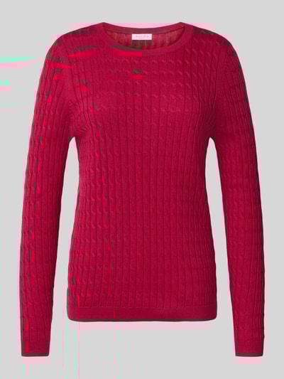 Christian Berg Woman Strickpullover mit Zopfmuster Fuchsia 2