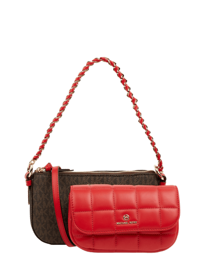 MICHAEL Michael Kors Clutch und Crossbody Bag im Set Modell 'Jet Set Charm' Cognac 1