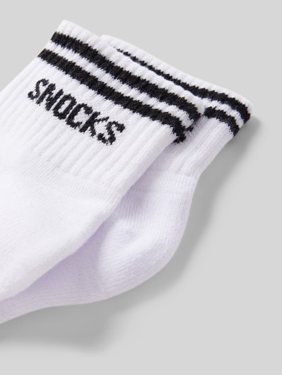 Snocks Socken mit Label-Stitching Modell 'Retro' Black 2