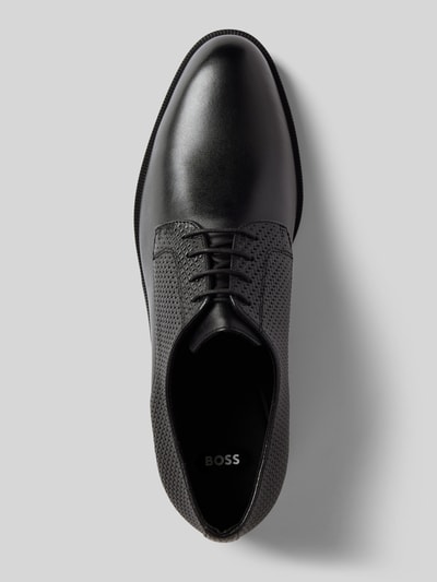 BOSS Derby schoenen met gevlochten look, model 'Tayil' Zwart - 3