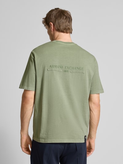 ARMANI EXCHANGE T-shirt o kroju relaxed fit z czystej bawełny z kieszenią na piersi Miętowy 5