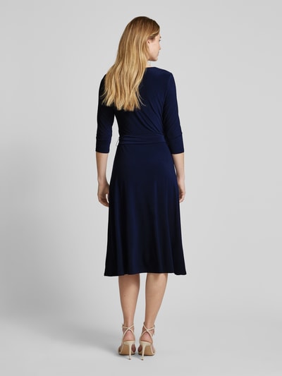 Lauren Ralph Lauren Midikleid mit Bindegürtel Modell 'CARLYNA' Marine 5