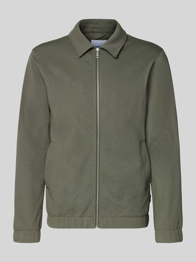 Produktfoto, Jacke mit Umlegekragen und Reißverschluss von Lindbergh in Grün, Herren Regular-Fit aus Material-Mix mit Viskose-Anteil.