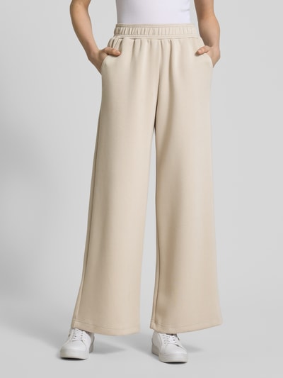 mbyM Wide leg stoffen broek met steekzakken, model 'Asaka' Taupe - 4