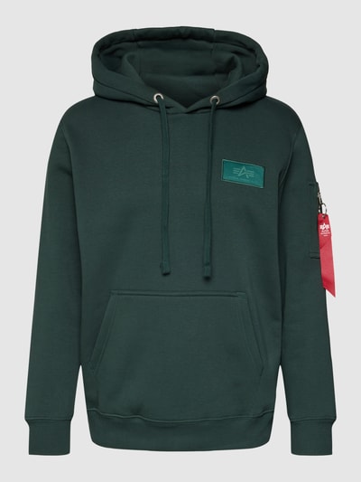 Alpha Industries Hoodie mit Label-Details Modell 'BACK PRINT HOODY' Petrol 2