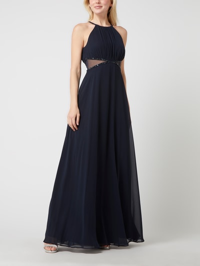 Jake*s Cocktail Abendkleid mit amerikanischem Ausschnitt  Marine Melange 1