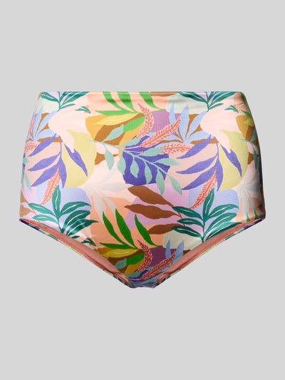 Produktfoto, High Waist Bikinihose im Allover-Look Modell 'BAHIA' von DORINA, bunte Blätter, weicher Material-Mix mit Stretch-Anteil, Damen
