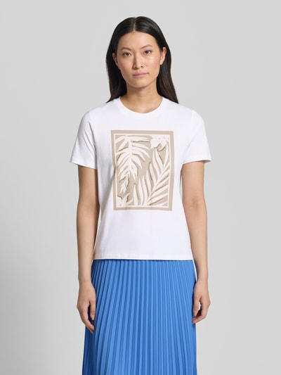 COMMA T-Shirt mit Motiv und Rundhalsausschnitt Weiss 4