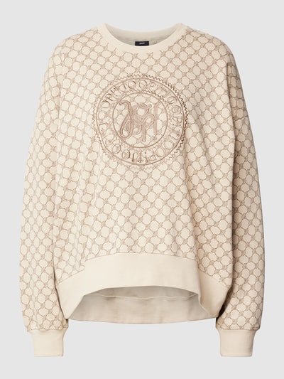 JOOP! Sweatshirt met all-over motief en labelstitching Beige - 2