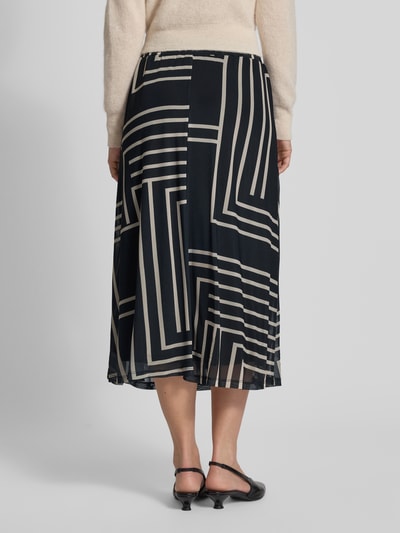 ZABAIONE Midirock mit geometrischem Allover-Print Modell 'Serena' Black 5