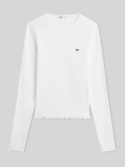 Tommy Jeans Slim Fit Langarmshirt aus Baumwoll-Mix Offwhite 2