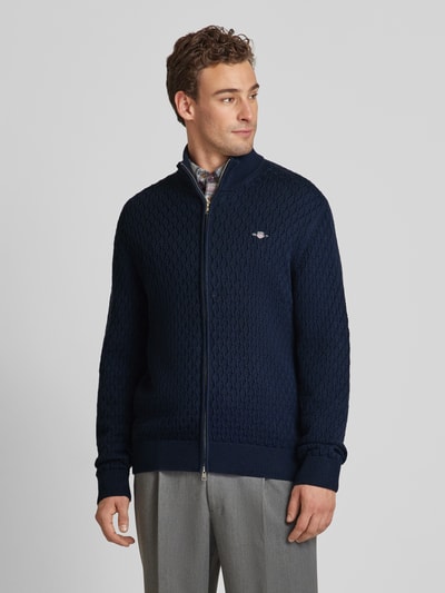 Gant Strickjacke mit Reißverschluss Marine 4