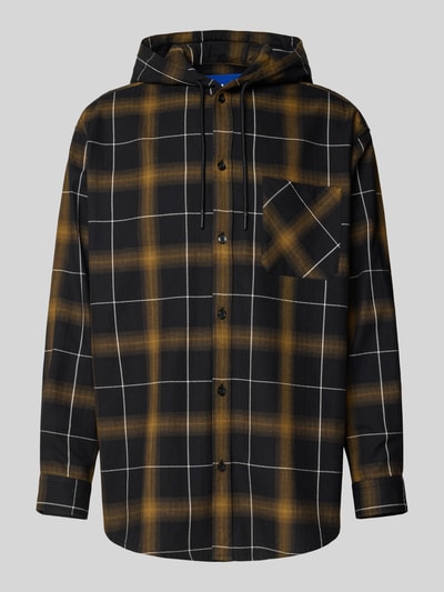 Hugo Blue Oversized Hemdjacke aus reiner Baumwolle Modell 'EBHOOD' Oliv 2