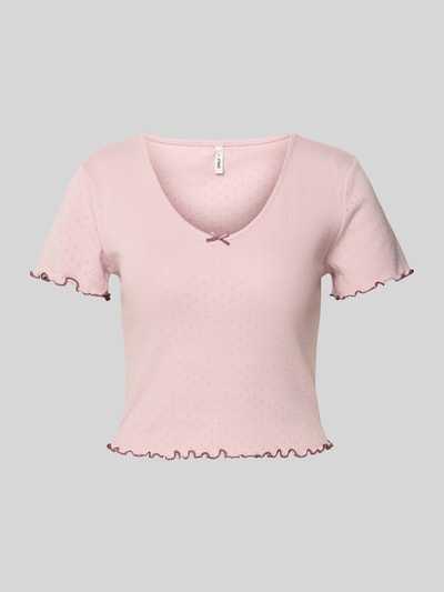 Only Slim Fit T-Shirt aus Baumwoll-Mix Modell 'CARLOTTA' Rosa 2