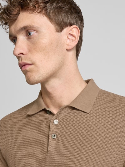 Jack & Jones Premium Regular Fit Poloshirt mit Strukturmuster Modell 'COOPER' Taupe 3