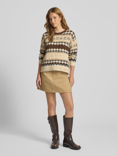 Pepe Jeans Regular fit gebreide pullover met wol, modell 'CELESTINE' Chocoladebruin - 1
