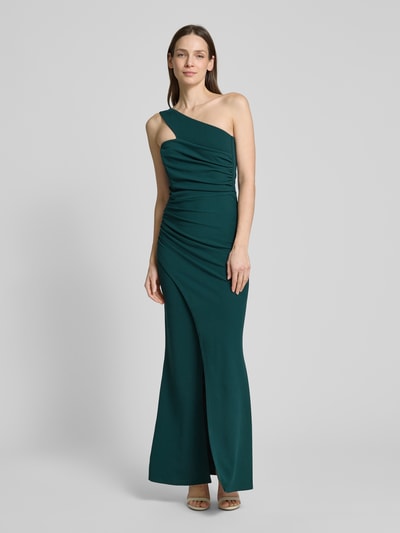 SISTAGLAM Abendkleid mit One-Shoulder-Träger Modell 'Elaya' Dunkelgruen 4