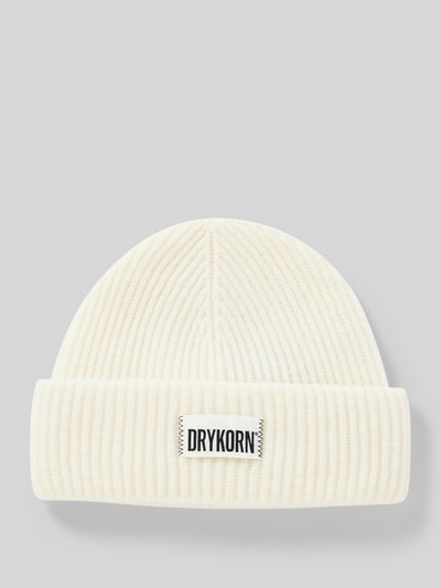 Drykorn Czapka beanie z naszywką z logo model ‘NEREA’ Écru 1