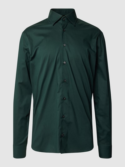 Eduard Dressler Koszula biznesowa o kroju shaped fit z kołnierzykiem typu kent Butelkowy zielony 1