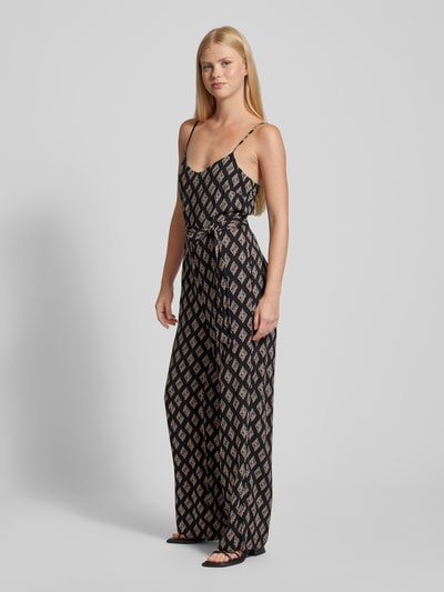 Only Jumpsuit met strikceintuur, model 'NOVA LIFE VIS KESHI' Zwart - 1