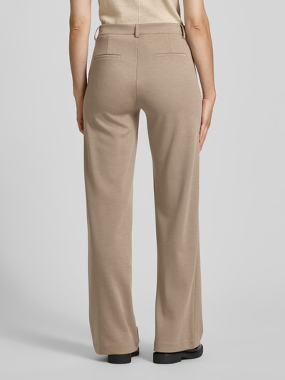 FREE/QUENT Straight leg stoffen broek met paspelzakken, model 'Nanni' Taupe gemêleerd - 5
