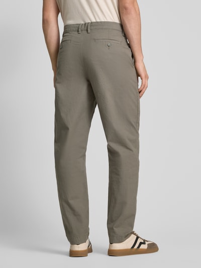 Lindbergh Tapered Fit Bundfaltenhose mit Gürtelschlaufen Oliv 5