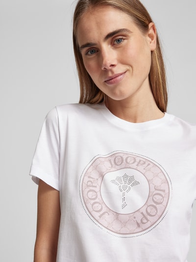 JOOP! T-Shirt mit Strasssteinbesatz Modell 'Tolu' Flieder 3