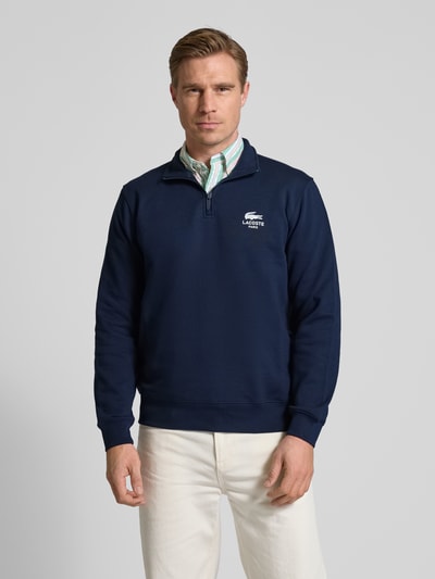 Lacoste Sweatshirt mit Troyer-Kragen Dunkelblau 4