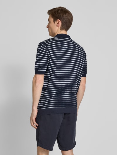 Fynch-Hatton Regular Fit Poloshirt mit gerippten Abschlüssen Marine 5