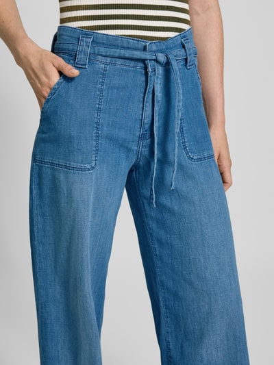 MAC Jeansy z szeroką nogawką i wiązanym paskiem model ‘Sienna’ Niebieski 3