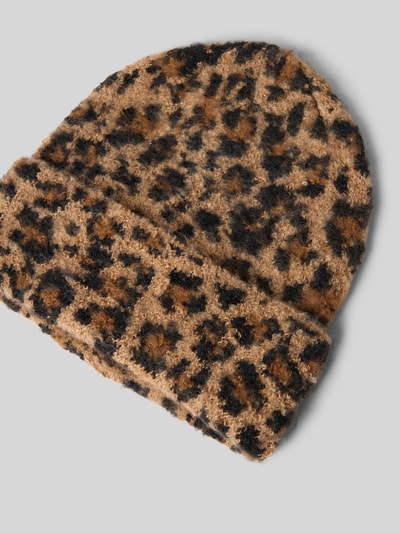 Kurt Beines Mütze im Animal-Print Modell 'Leo Hat' Camel 2