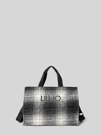 Liu Jo White Tote Bag mit Label-Stitching Dunkelgrau 2