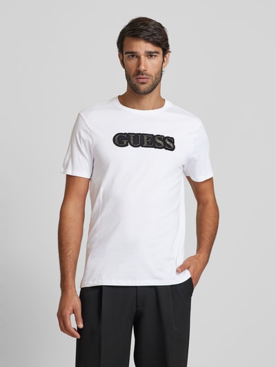 Guess T-Shirt mit Label-Stitching Weiss 4