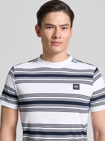LERROS T-Shirt mit Label-Patch und Rundhalsausschnitt Offwhite 3