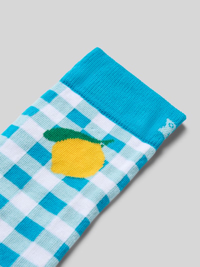 Produktfoto, Socken mit Label-Print von Happy Socks, mieszanka bawełny, dopasowany krój, prążkowane wykończenie, nadruk z logo.