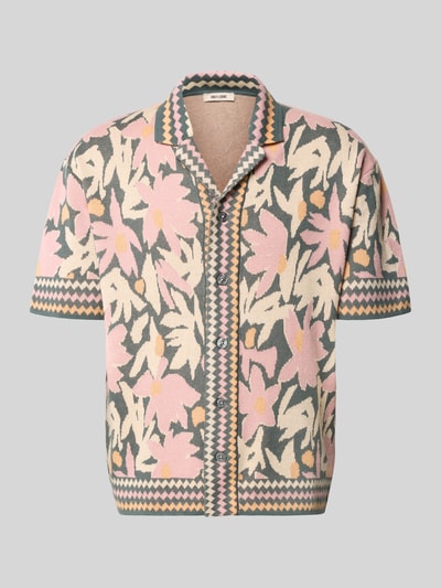 Produktfoto, Relaxed Fit Freizeithemd aus Baumwoll-Mix Modell 'DUKE' von Only & Sons, mehrfarbig, florales Muster, Resortkragen, kurzarm, strukturierte Oberfläche.