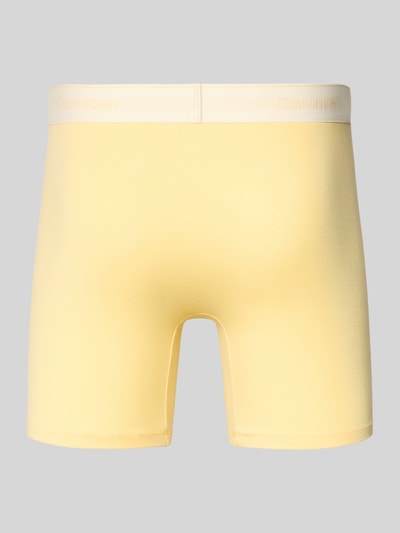 Produktfoto, Trunks im 5er-Pack mit elastischem Logo-Bund von Calvin Klein Underwear, mieszanka bawełny z dodatkiem streczu, dopasowany krój, żółty kolor, matowa tekstura