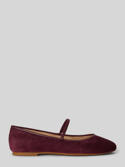 Lauren Ralph Lauren ballerina van echt rundleer model 'MARY JANE' Bordeaux - 2