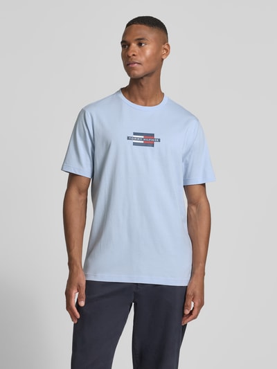 Tommy Hilfiger Regular Fit T-Shirt aus reiner Baumwolle Hellblau 4