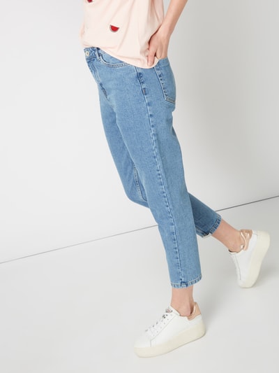 Review Rinsed Washed Mom Fit Jeans Blau 4