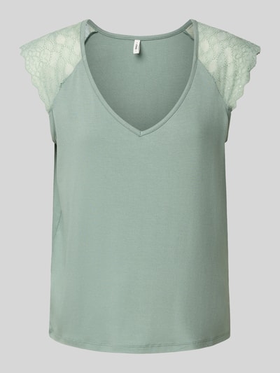 Only Regular Fit T-Shirt mit Kappärmeln Modell 'PETRA' Schilf 2